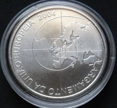 PORTUGAL 8 EURO SILVER COIN 2004 ALARGAMENTO DA UNIAO EUROPEIA UNC IN CA... - $27.77