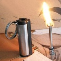 Survival Camping Hiking Emergency Fire Starter Flint Match Lighter KeyChain - Bl - $8.90