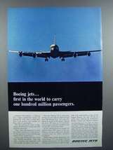 1965 Boeing Jet Plane Ad - First To Carry 100 Million - $18.49