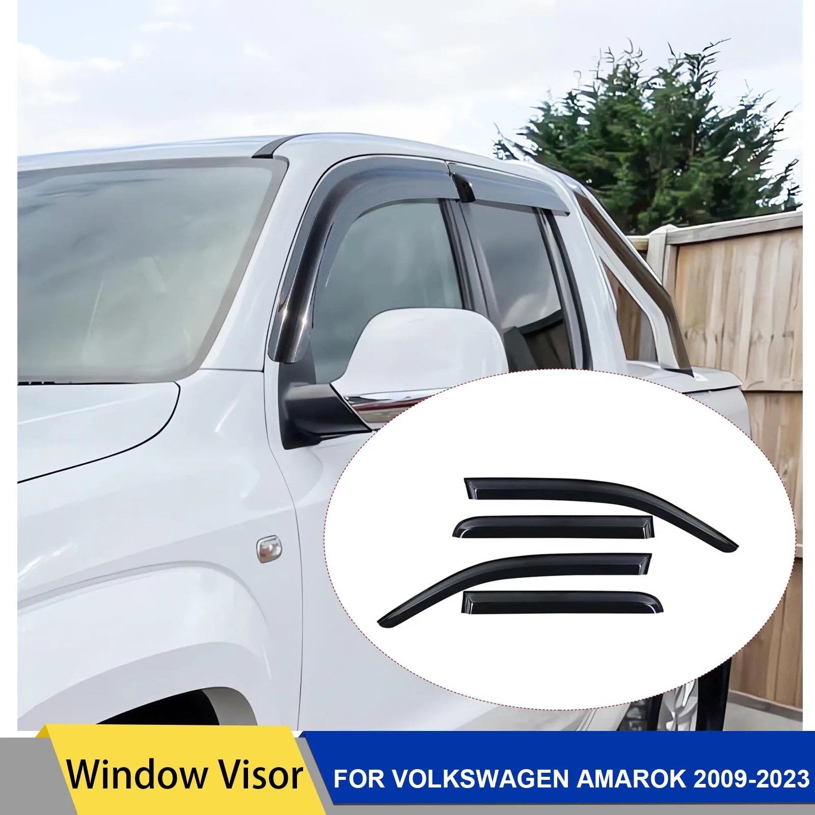 Car Weather Shields Weathershields Window  Visor for Volkswagen Vw Amarok 2009 - £66.59 GBP+