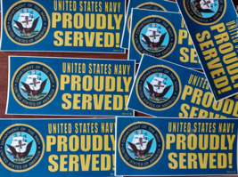 WHOLESALE LOT OF 20 United States Navy Proudly Served STICKERS DECAL - $23.51