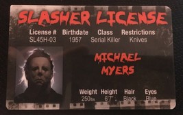 Michael Myers novelty Slasher License card John Carpenter Halloween Movie - $8.91