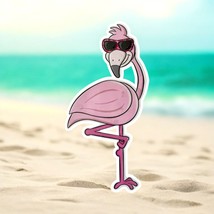 Flamingo Vinyl Bumper Sticker: Perfect for metal surfaces like fridges, cars - $7.92