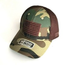 Highland Tactical American Flag Tactical Soft Mesh Flex Fitted Hat Camo OSFM - £21.36 GBP