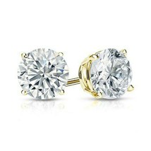 14K Yellow Gold Plated 1CT Round Cut Moissanite Mini Stud Earrings For Women&#39;s - £37.36 GBP