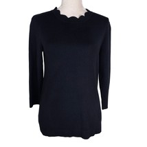 41 Hawthorn Sweater Small Black Seena Scalloped Knit S - £22.80 GBP
