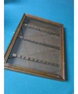 Wooden Curio Spoon Collector  Select Merchandise Co.16 X 13&quot; Glass ^^^ - $74.67 CAD
