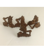 4 Metal Leaf and Acorn Design Napkin Ring Bronze Finish - $16.28 CAD