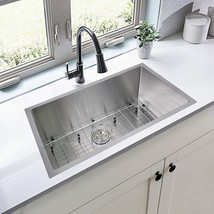 Undermount Workstation Kitchen Sink, 16 Gauge Single Bowl Stainless Steel - £147.96 GBP+