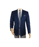 Men&#39;s Soft Wool Sport Coat English Plaid Window Pane 556-4 Navy Blue New - $2,821.67 MXN