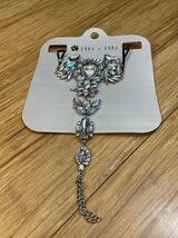 NEW Ella &amp; Elly Crystal Silvertone Floral Barefoot Sandal OSFA Beach Oce... - $12.87