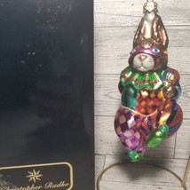 Vintage Christopher Radko Harlequin Court Jester Rabbit Hare Ornament w/Box - £36.51 GBP