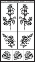 Armour rub rub N etch glass etchg stencils 5 X 8 detailed roses - £15.65 GBP