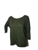 Forever 21 Womens Top Green Pocket Tee Shirt Loose Fit Small Blouse 1/2 ... - $9.79