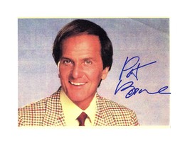 PAT BOONE AUTOGRAPHED Hand SIGNED 8 x 11 Cardstock PHOTO w/COA Gospel Music - £10.35 GBP