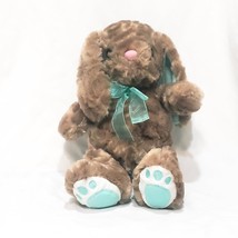 Easter Bunny Rabbit Brown Teal 13&quot;  Plush Stuffed Animal Dan Dee Collect... - £14.11 GBP