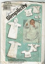 Simplicity Sewing Pattern 8539 Baby Layette Sleepwear VTG PARTIAL CUT - $8.96