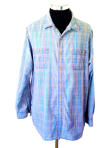 Cremieux Collection Shirt Men&#39;s Size X-Large Blue Plaid Button Front Cotton - £15.76 GBP