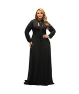 Women&#39;S Vintage Long Sleeve Plus Size Evening Party Maxi Dress Gown Blac... - $91.99