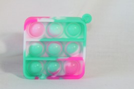 Novelty Keychain (new) SQUARE SILICONE - GREEN, PINK, W/ WHITE, COMES W/... - $7.27