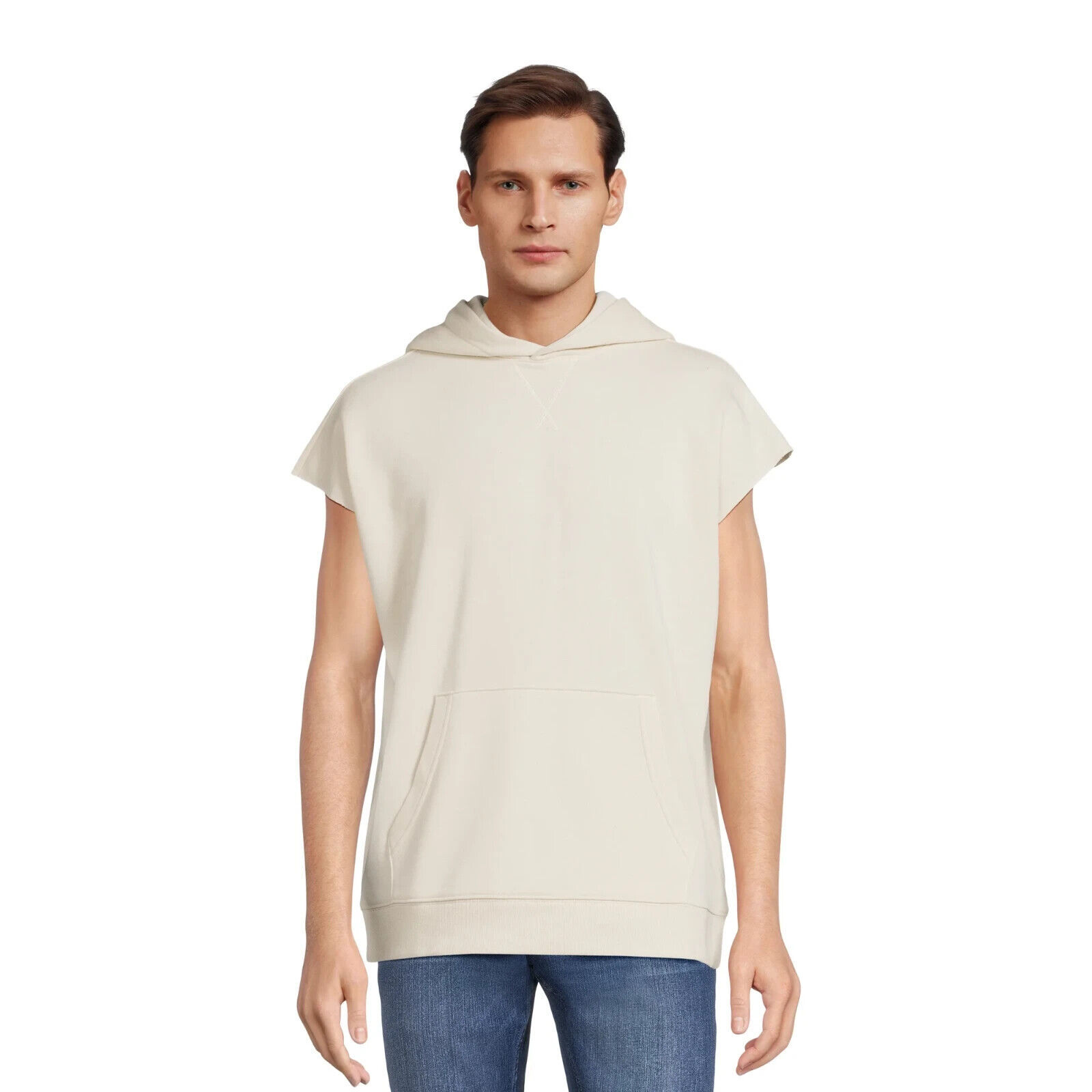 No Boundaries Men's Sleeveless Hoodie Sweatshirt, Light Birch Size M(38-40) Item image 2