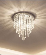 Elegant Mini Crystal Chandelier - Flush Mount Lighting Fixture for Moder... - $34.74 CAD