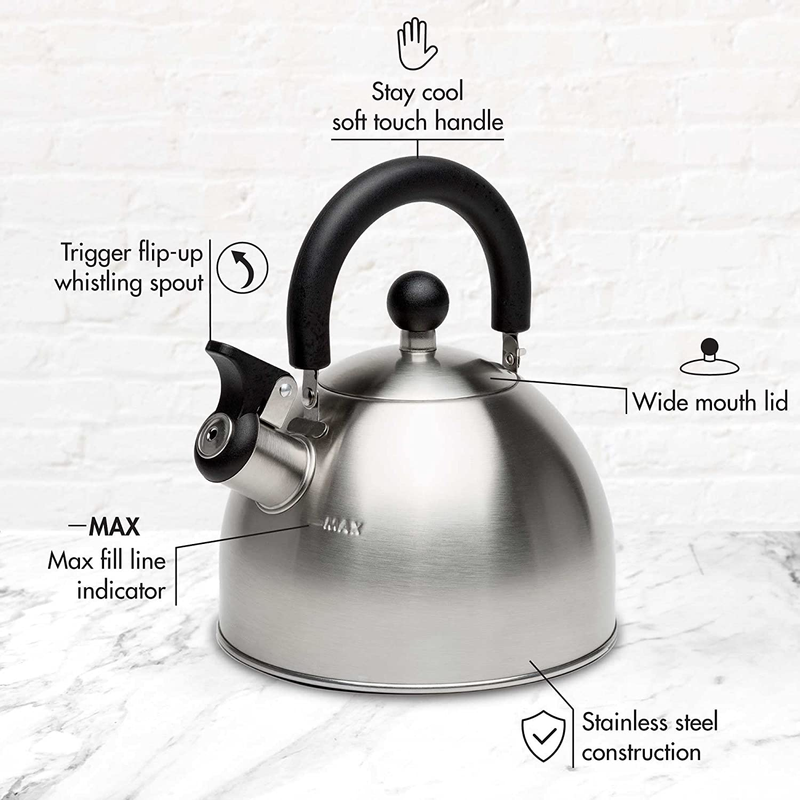 Stewart Whistling Stovetop Tea Kettle Food Grade Stainless Steel, Hot Water Fast Item image 4