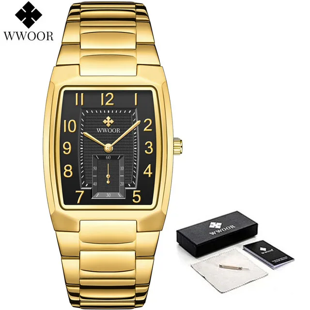 Fashion Men Watch  Luxury  Square Watches For Men stainless steel Waterproof Qua - £26.30 GBP