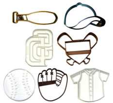 San Diego Padres Theme Baseball Team Set Of 7 Cookie Cutters USA PR1273 - £17.18 GBP