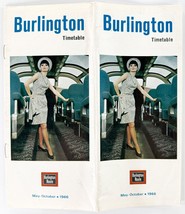 May-October 1966 Vintage Burlington Route RR Timetable Denver California... - $6.91