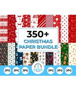 Christmas Digital Paper Mega Bundle, Christmas Print Paper, Digital Back... - $8.00