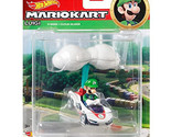 Hot Wheels Die-Cast Mario Kart Luigi in P-Wing Kart with Cloud Glider - $13.85