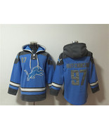 Men&#39;s Detroit Lions #97 Aidan Hutchinson Blue Pullover Hoodie - £60.67 GBP