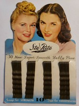Vintage Sta-Rite Bobby Pins Pins on Card New Old Stock Bronze PB52 - £13.46 GBP