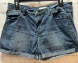 2.1 Denim women&#39;s blue jean shorts size 29 rolled hem mid-rise 3.75&quot; inseam - $14.84