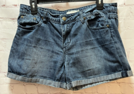 2.1 Denim women&#39;s blue jean shorts size 29 rolled hem mid-rise 3.75&quot; inseam - $14.84