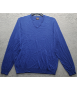 Greg Norman Golf Performance Sweater Men Blue V-Neck Ribbed Cuff &amp; Hem P... - $40.22 CAD