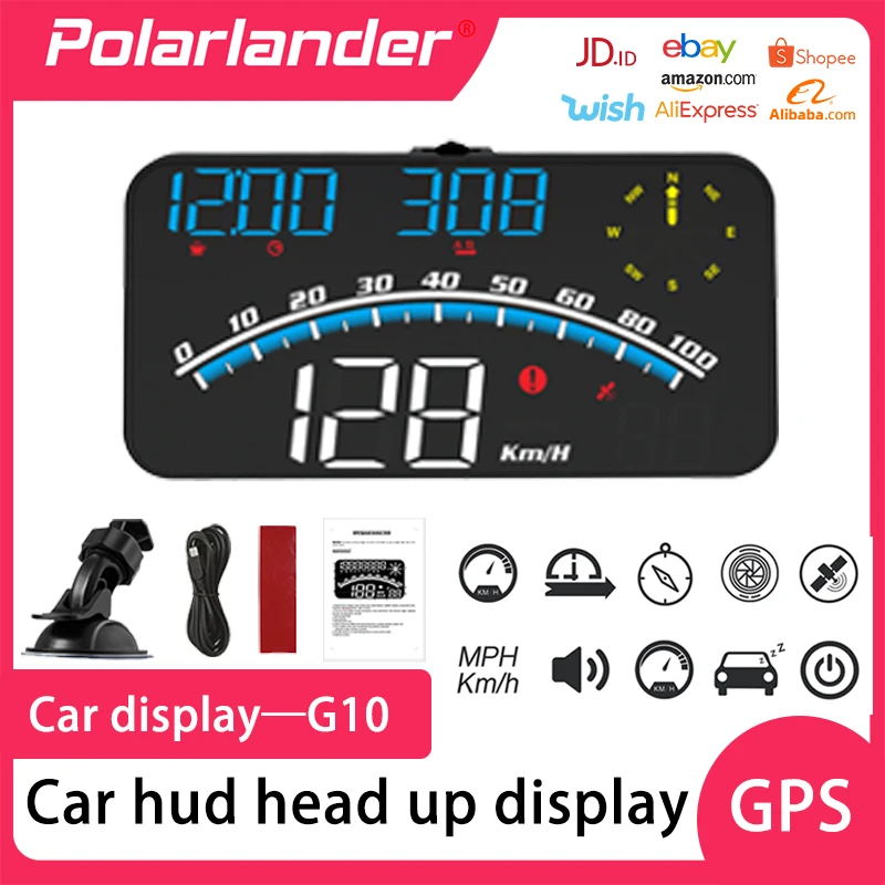Car Head Up Display HD LCD Car Compass Display Driving distance and time GPS - £26.43 GBP