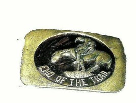 Vintage End of the Trail Belt Buckle~USED~Native on Horse ~ Brass Western Style - £11.68 GBP