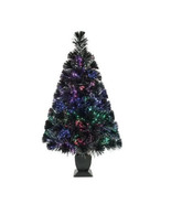 Holiday Time Prelit LED Fiber Optic Spruce Christmas Tree Black Color Change 32" - £23.59 GBP