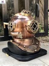 Nauticalmart Antique Full Copper &amp; Brass Diving Helmet Divers Helmet Us Navy Mar - £318.88 GBP