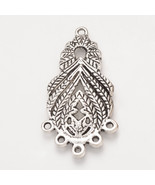 2 Chandelier Earring Findings Antiqued Silver Ornate Pendants Connectors... - $4.34 CAD