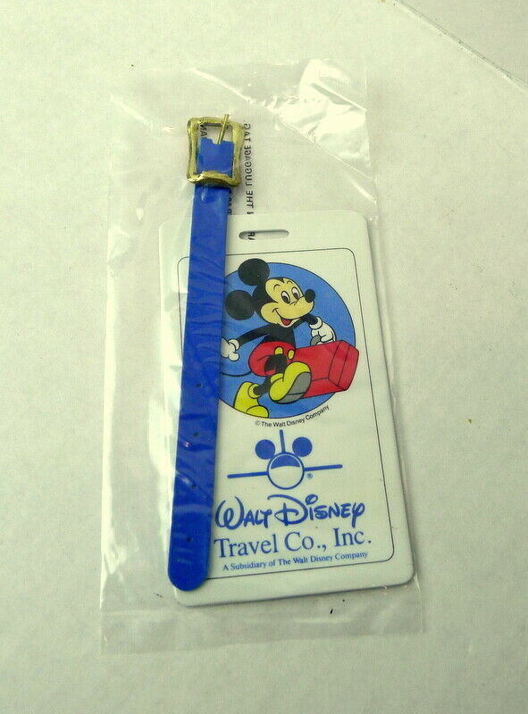 Walt Disney Travel Company Mickey Mouse Luggage Tag 1989 Vintage Never opened - $8.50