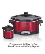 Slow Cooker Crock Pot HAMILTON BEACH 7 Quart Programmable with Party Dipper - $80.57