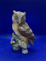 Vintage Owl on Tree Branch Figurine Figure Knick-Knack Ceramic/Porcelain - £4.27 GBP