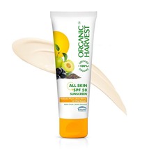 Organic Harvest SPF 50 Sunscreen With Kakadu Plum, Acai Berry &amp; Chia Seeds 100 g - £12.16 GBP