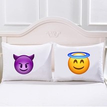20&quot;x30&quot; Emoji Pillow case set | Microfiber Pillow cases | Couple Pillow cases - £15.80 GBP