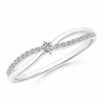 Prong Set Round Diamond Split Shank Promise Ring in 14K White Gold Ring Size 7.5 - £225.67 GBP