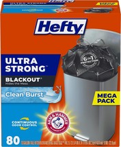Hefty Ultra Strong Tall Kitchen Trash Bags, Blackout Clean Burst 13 Gall... - $25.39