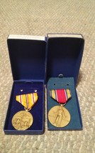 Lot of 2 WWII Campaign Pacific Theater &amp; Victory Medals - $49.94